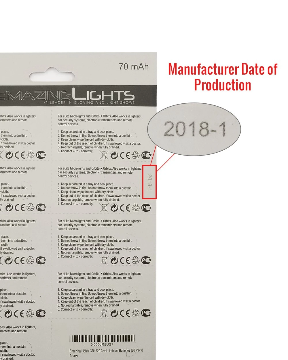 EmazingLights CR2450 Batteries Gloving Parts & Batteries 6 EmazingLights CR2450 Batteries Gloving Parts & Batteries