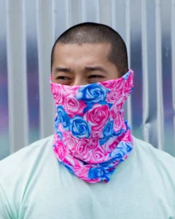 Andrew - Agent Field Of Roses Seamless Mask Bandana - Blue/Pink