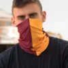 INTO THE AM Burgundy And Gold Seamless Mask Bandana