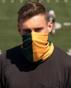 INTO THE AM Masks & Bandanas Dark Green And Gold Seamless Mask Bandana