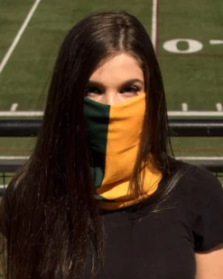 INTO THE AM Masks & Bandanas Dark Green And Gold Seamless Mask Bandana